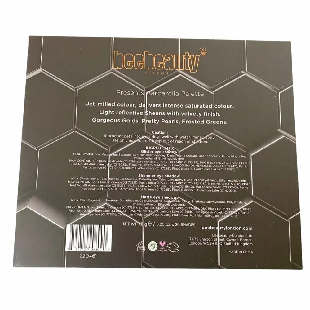 BeeBeauty New Barbarella Neutral Pop Of Color Matte Shimmer 20 Eyeshadow Palette